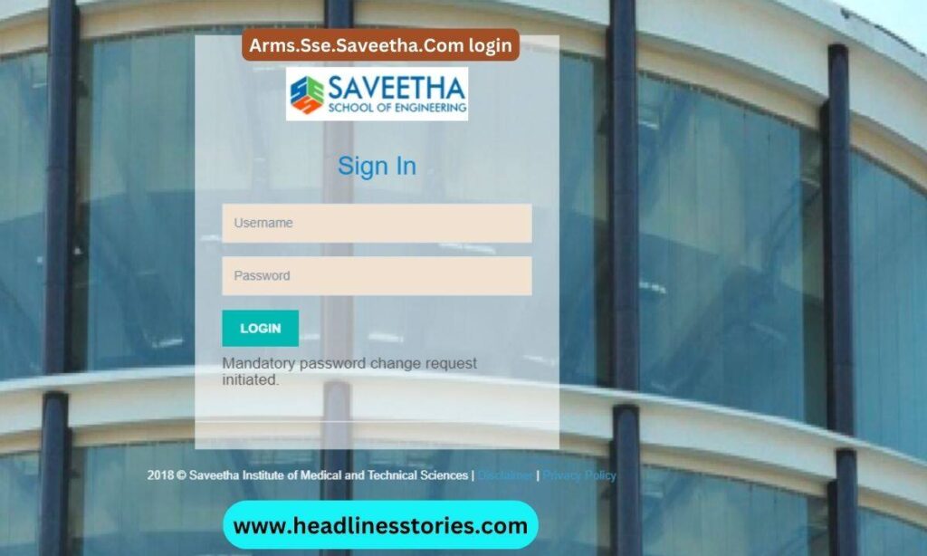 Arms.Sse.Saveetha.Com login